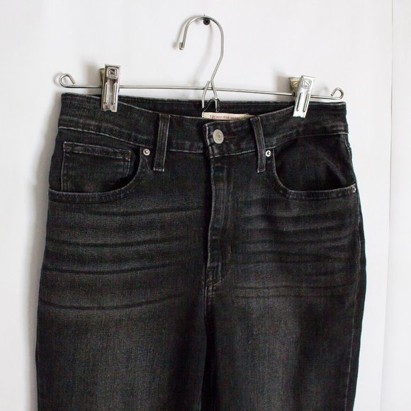 Levis 28x30 721 High Rise Skinny Black/Gray Jeans Dark Wash Soft Jeans - Picture 2 of 11